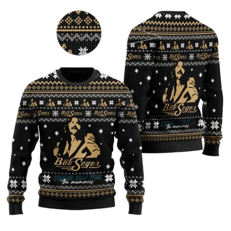 Bob Seger Thank You For The Memories Full Size For Fans Ugly Christmas Sweater