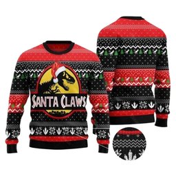 Santa Claws Dinosaur Ugly Christmas Sweater