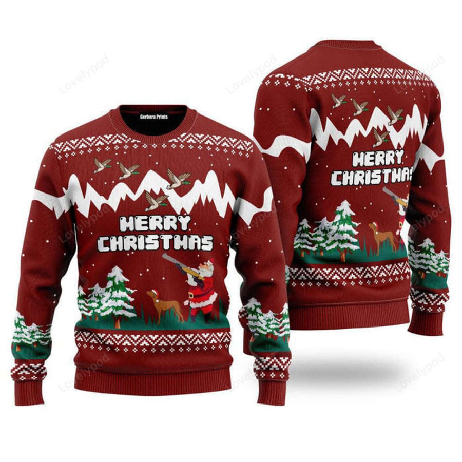 Merry Duck Hunting Ugly Christmas Sweater
