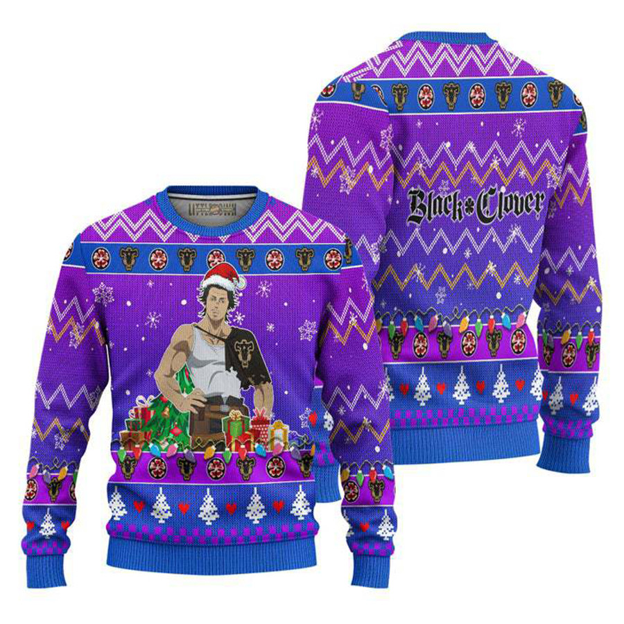 Yami Sukehiro Anime Black Clover Ugly Christmas Sweater