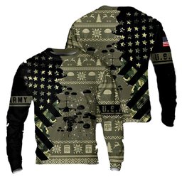 Us Army Paratroopers With The 82Nd Airborne Division Parachute Flag American Camo And Black Ugly Christmas Sweater