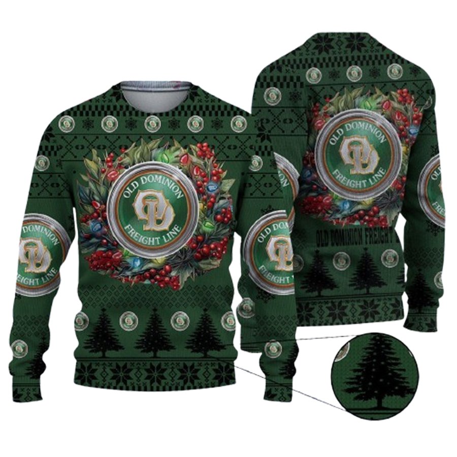 Christmas 2024 Old Dominion Freight Line Logo Ugly Christmas Sweater