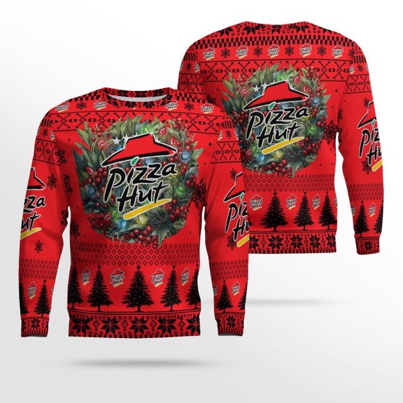 Christmas 2024 Pizza Hut Logo Ugly Christmas Sweater