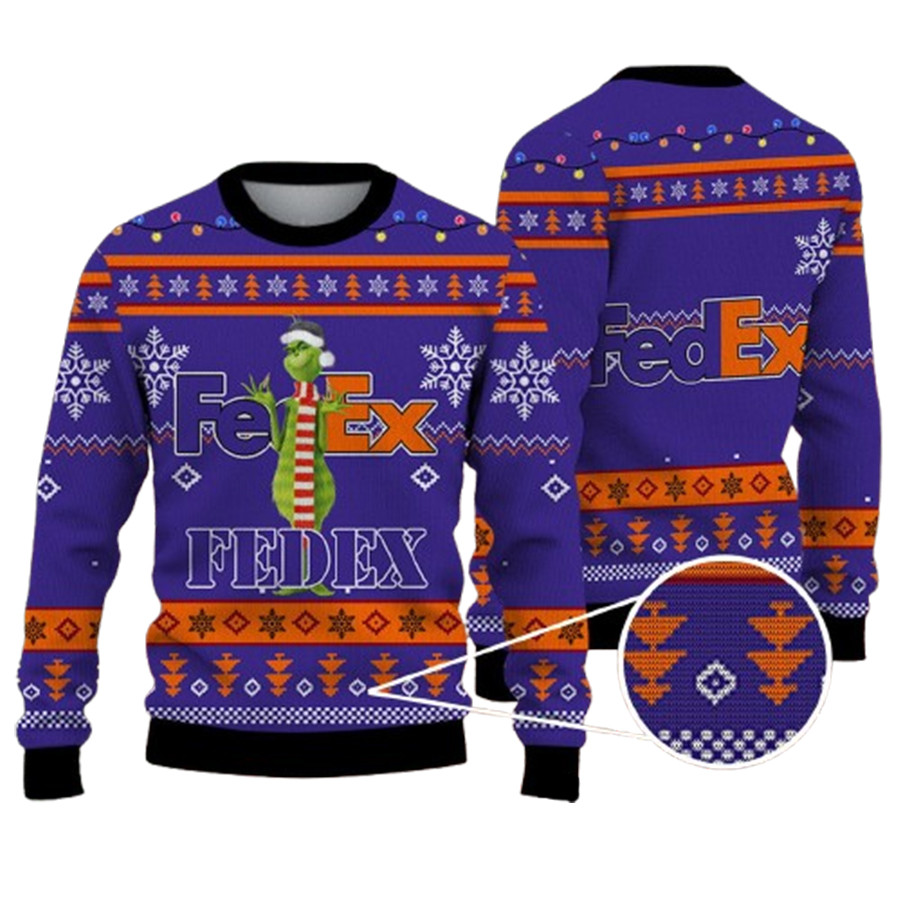 All I Want For Christmas Is Fedex With Santa Grinch Ugly Christmas Sweater