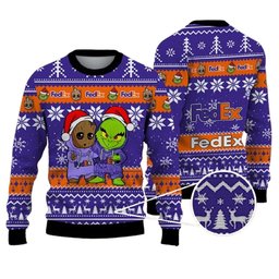Fedex Best Friends Baby Groot And Grinch Ugly Christmas Sweater