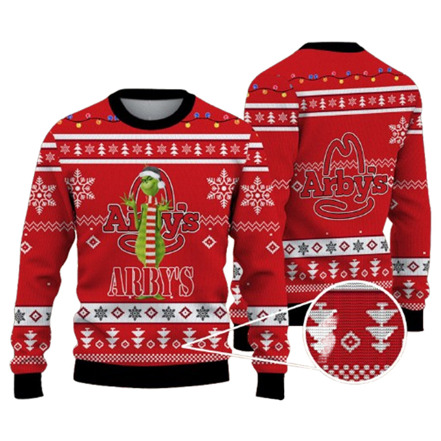 All I Want For Christmas Is Arbys With Santa Grinch Ugly Christmas Sweater