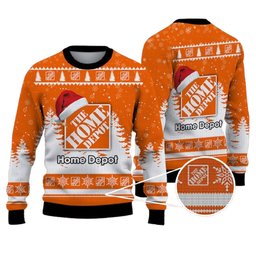 Christmas Funny Santa Claus Home Depot Logo Ugly Christmas Sweater