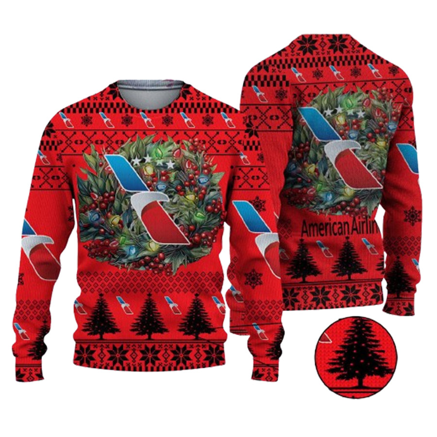 Christmas 2024 American Airlines Logo Ugly Christmas Sweater