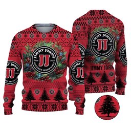 Christmas 2024 Jimmy Johns Logo Ugly Christmas Sweater