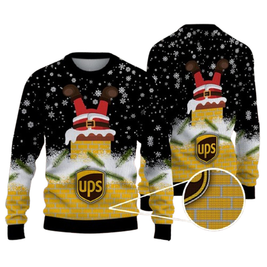 Ups Logo Santa Funny Ugly Christmas Sweater