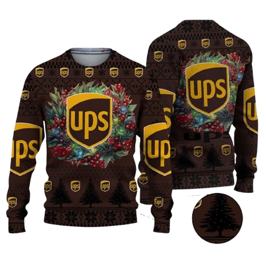 Christmas 2024 Ups Logo Ugly Christmas Sweater