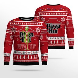 All I Want For Christmas Is Pizza Hut With Santa Grinch Ugly Christmas Sweater