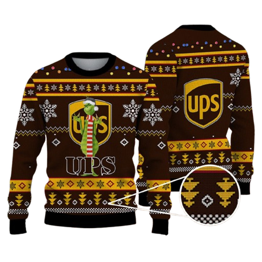 All I Want For Christmas Is Ups With Santa Grinch Ugly Christmas Sweater