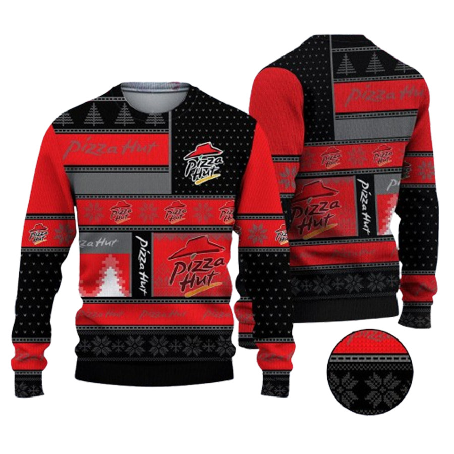 Pizza Hut Logo Ugly Christmas Sweater