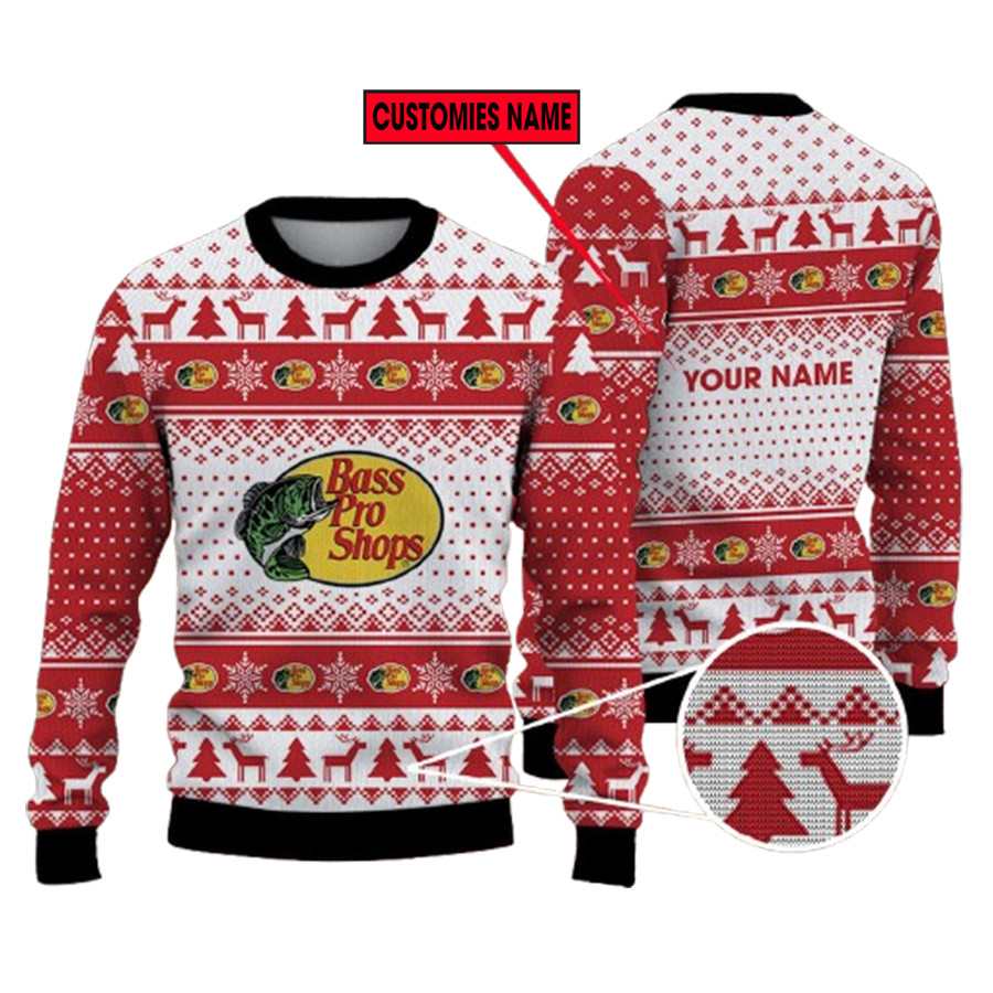 Personalized Bass Pro Shops Logo Ugly Christmas Sweater