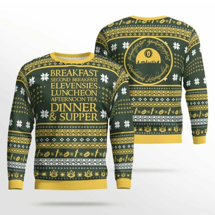 Breakfast Second Breakfast Lotr Gift Breakfast Second Breakfast Lotr Ugly Christmas Sweater