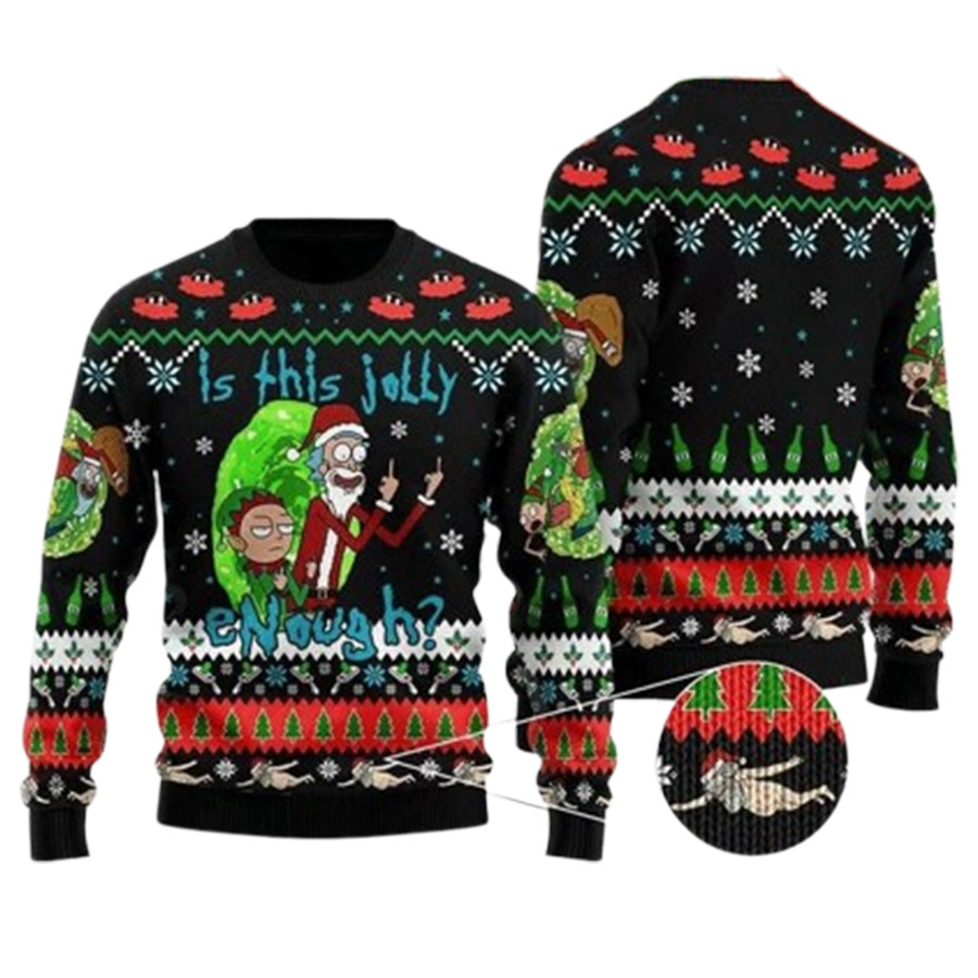 Rick And Morty Merry Schwiftmas Is This Jolly Enough Ugly Christmas Sweater
