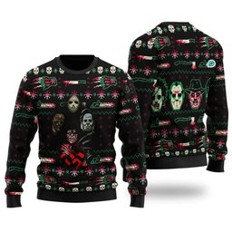 Killer Horror Movie Characters Ugly Christmas Sweater
