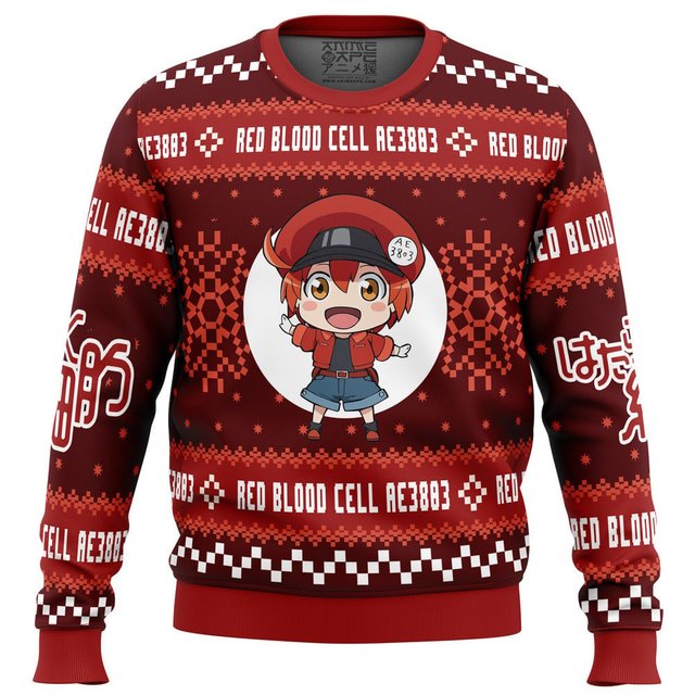 Red Blood Cell Cells At Work Ugly Christmas Sweater