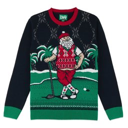Tropical Golfing Santa Ugly Christmas Sweater