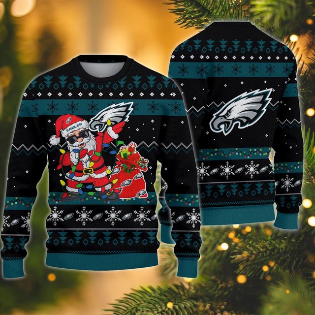 Philadelphia Eagles Santa Claus Ugly Christmas Sweater