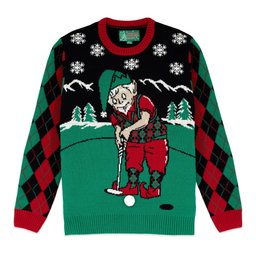 Golfing Elf Ugly Christmas Sweater