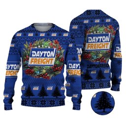 Christmas 2024 Dayton Freight Lines Logo Ugly Christmas Sweater