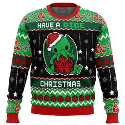 Cthulhu Have A Dice Dungeons &amp; Dragon Ugly Christmas Sweater