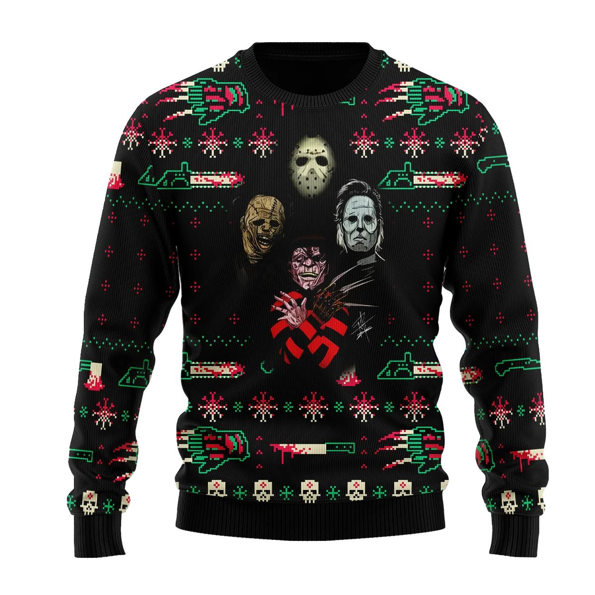 Horror Killer Christmas Halloween Ugly Sweater