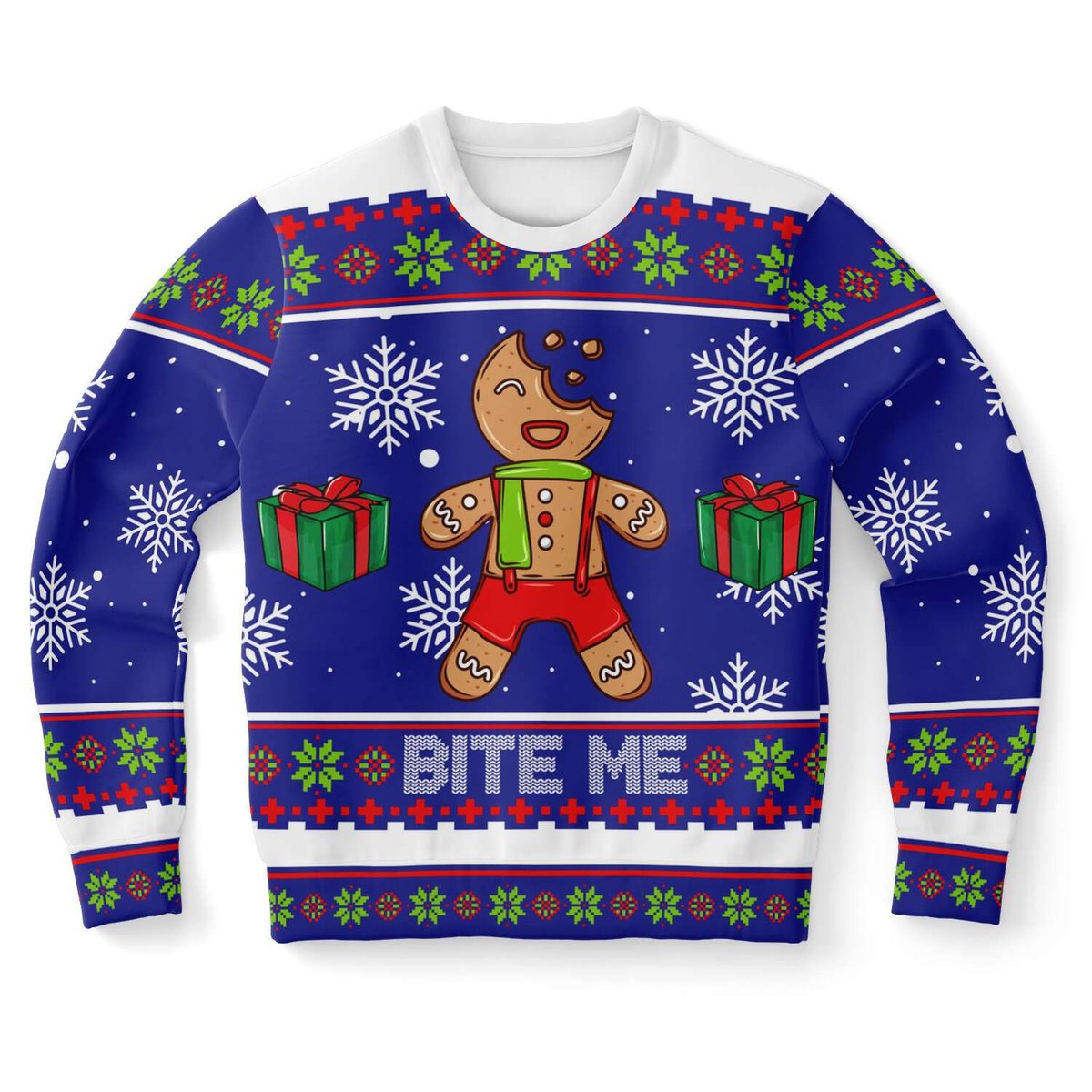 Gingerbread Bite me Ugly Christmas Sweater
