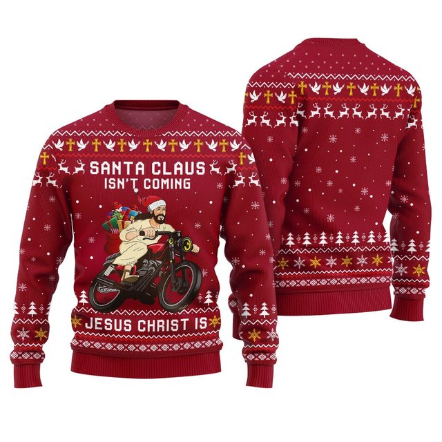 Santa Claus Isn't Coming Jesus Christ Is Ugly Christmas Sweater