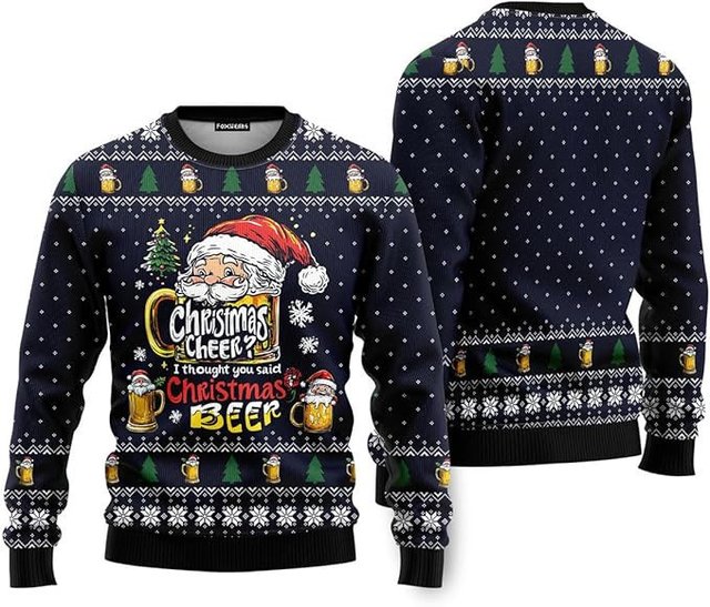 Christmas Cheer I Thought You Said Christmas Beer Ugly Christmas Sweater