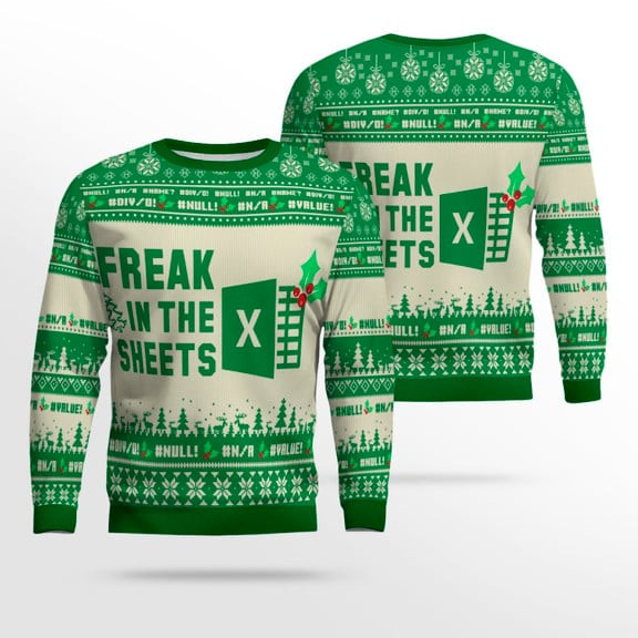Freak In The Sheets Spreadsheet Excel Christmas Ugly Sweater