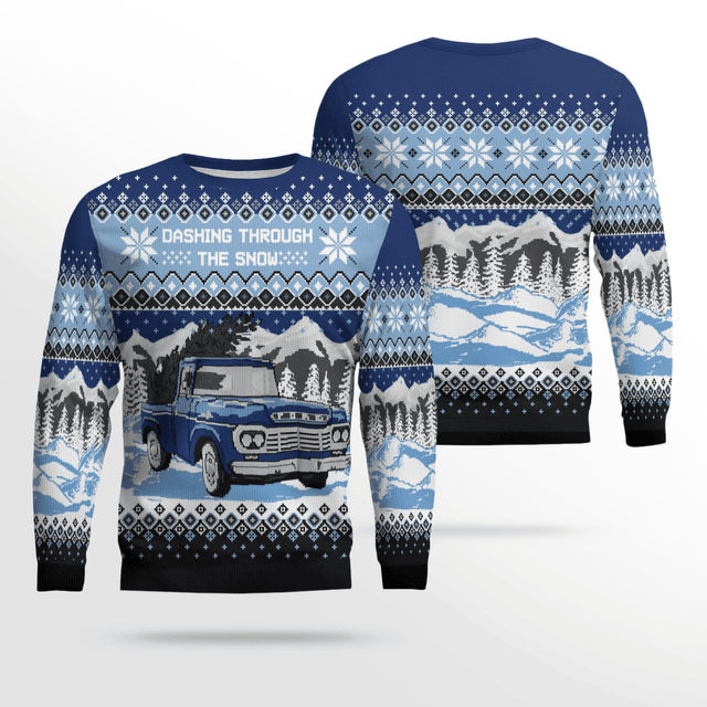 Ford Dashing Through the Snow Ugly Christmas Sweater