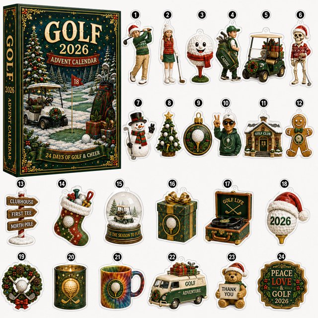 Golf 24 Days of Golf And Cheer Christmas Advent Calendar 2026 for Golf Fans