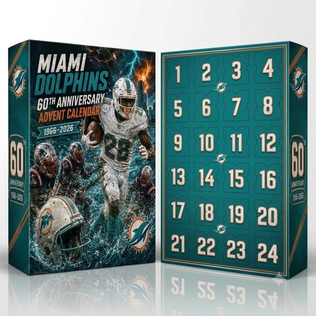Miami Dolphins 60th Anniversary 2026 Advent Calendar for Football Fans