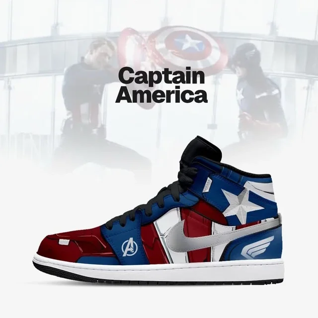 Captain America Red Blue Shield Shoes Sneakers for Marvel Fans