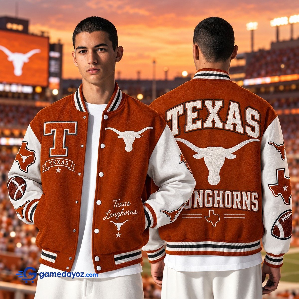 Texas Longhorns Premium Varsity Baseball Jacket For Fans