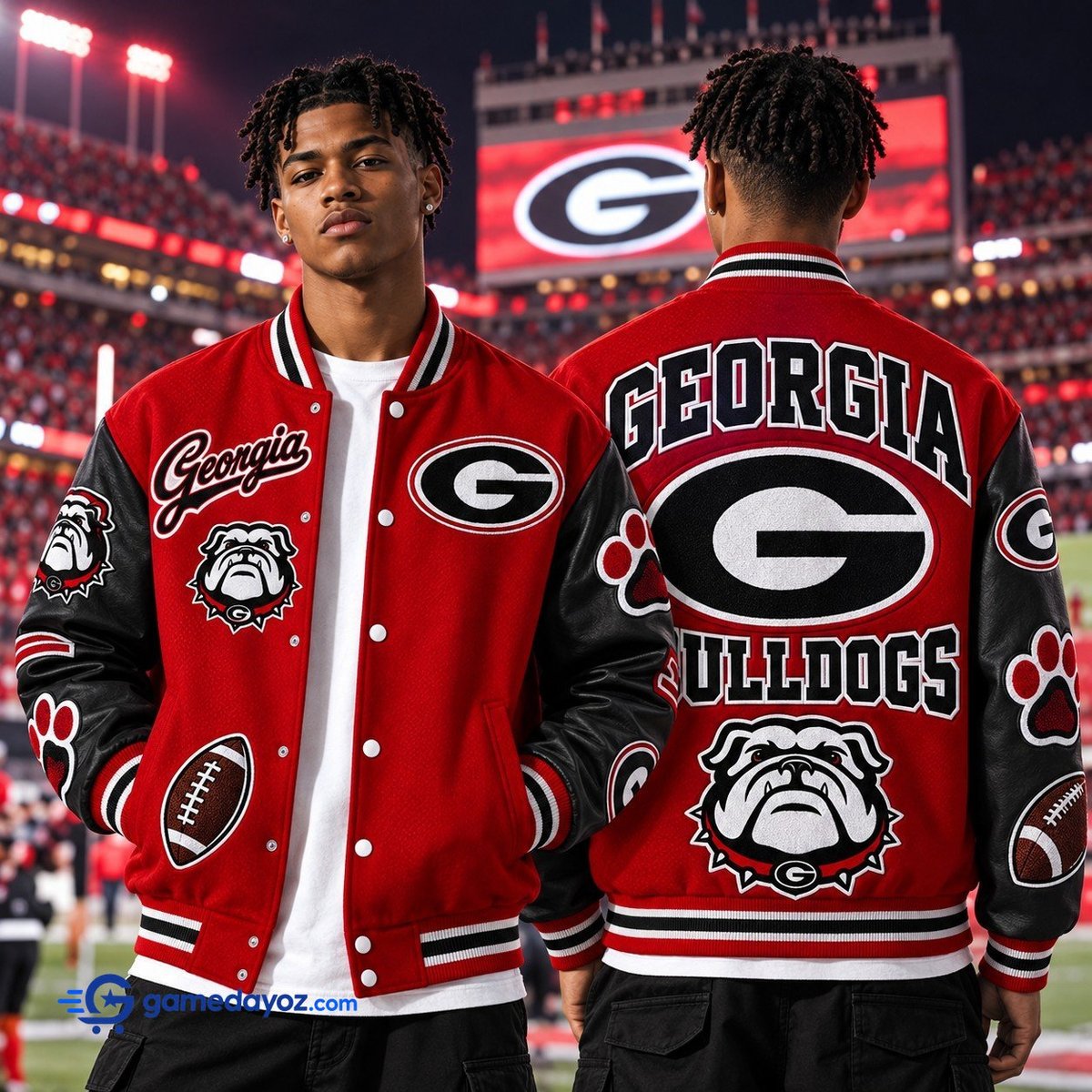 Georgia Bulldogs Premium Varsity Baseball Jacket For Fans