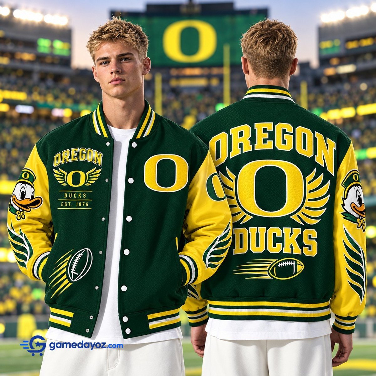 Oregon Ducks Premium Varsity Baseball Jacket For Fans