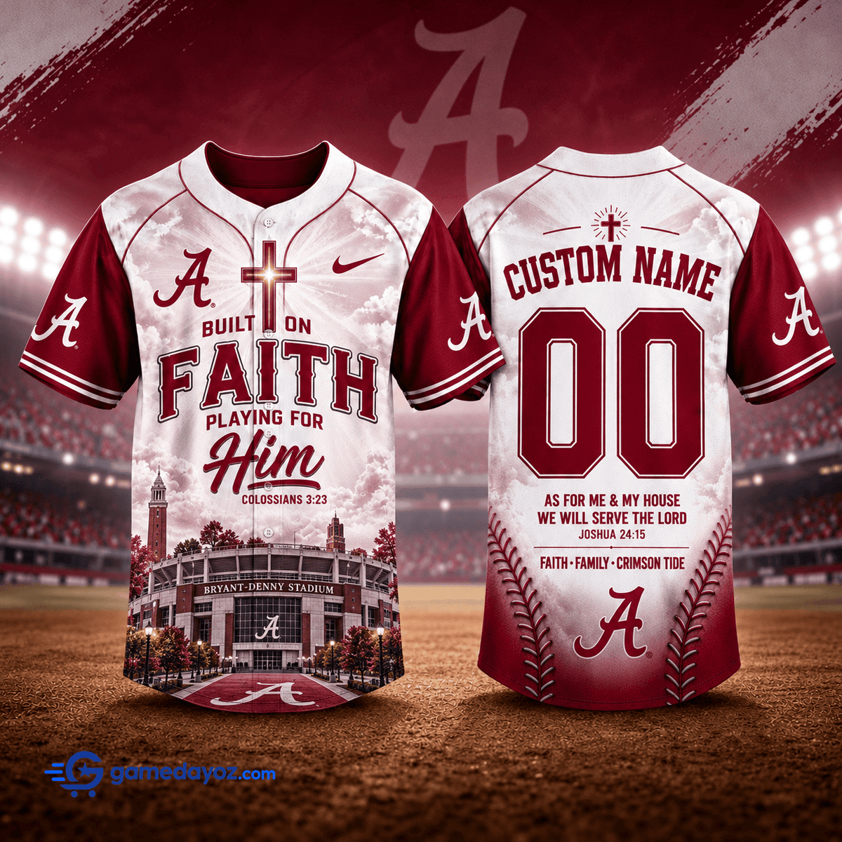 Alabama Crimson Tide Personalized Baseball Jersey for Football Fans