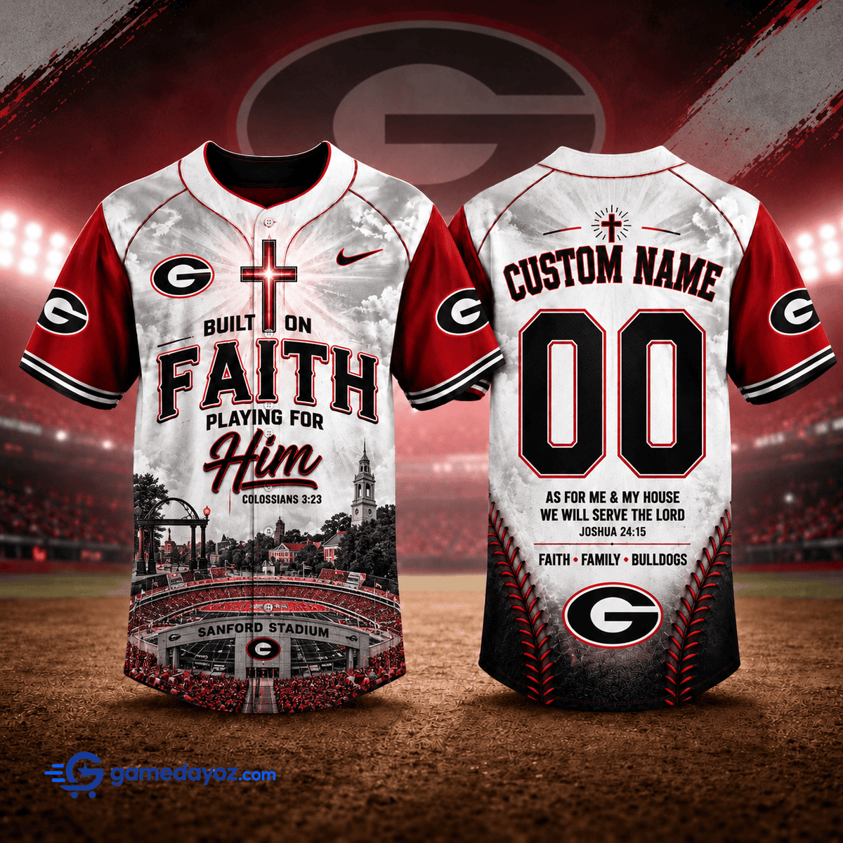 Georgia Bulldogs Personalized Baseball Jersey for Football Fans