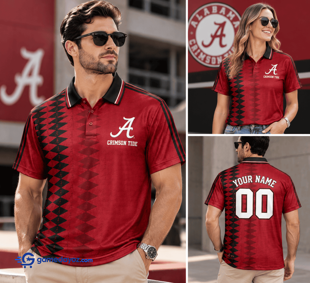Alabama Crimson Tide Personalized Polo Shirt for Fans