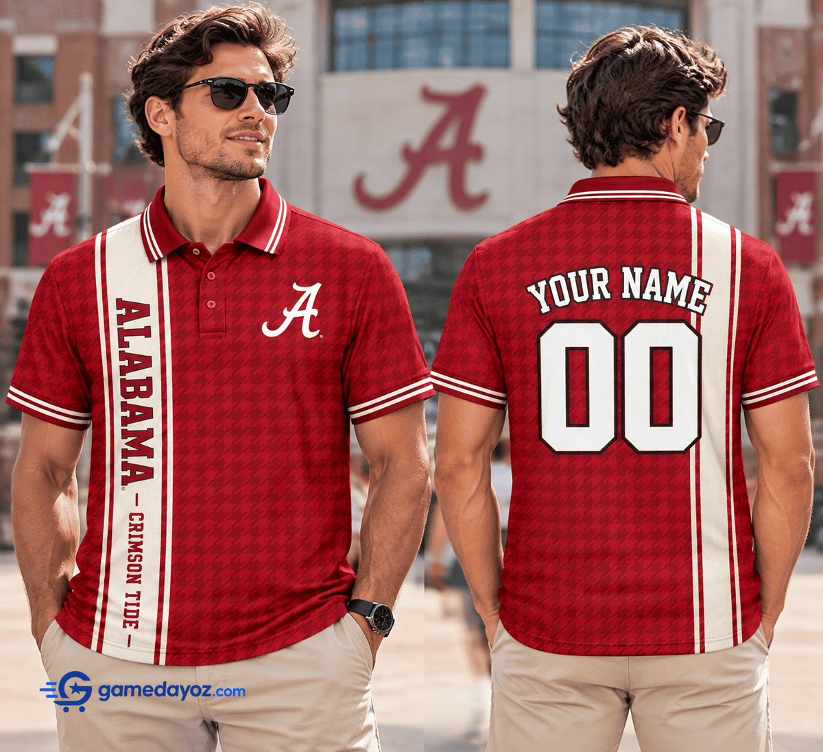 Alabama Crimson Tide Personalized Polo Shirt for Fans
