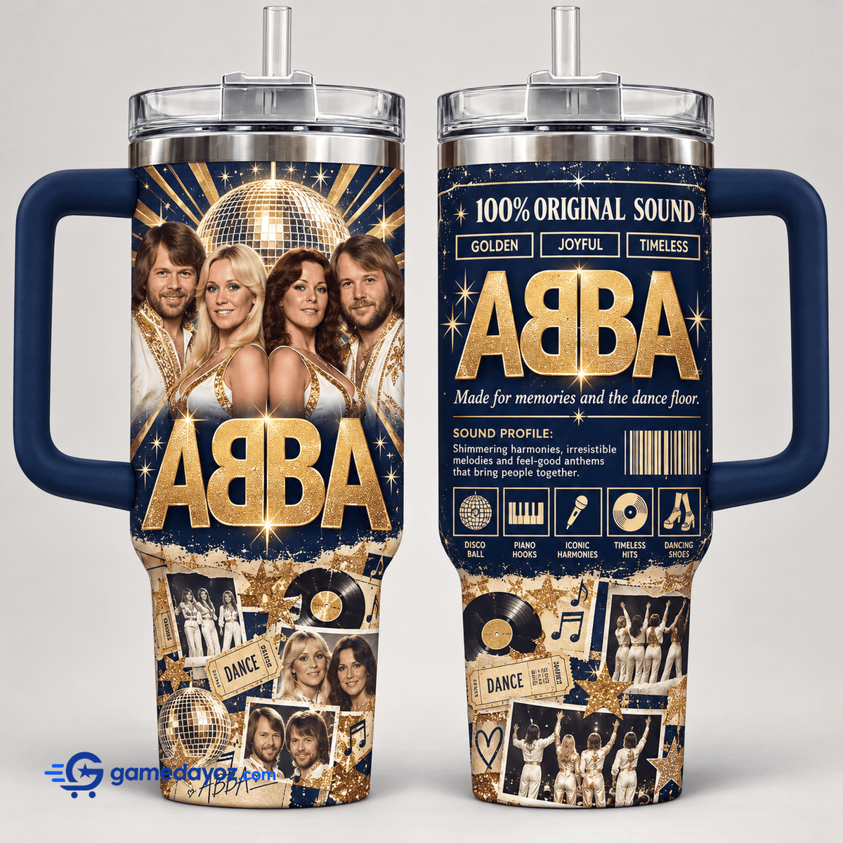 ABBA Stainless Steel Tumbler With Handle for Fans