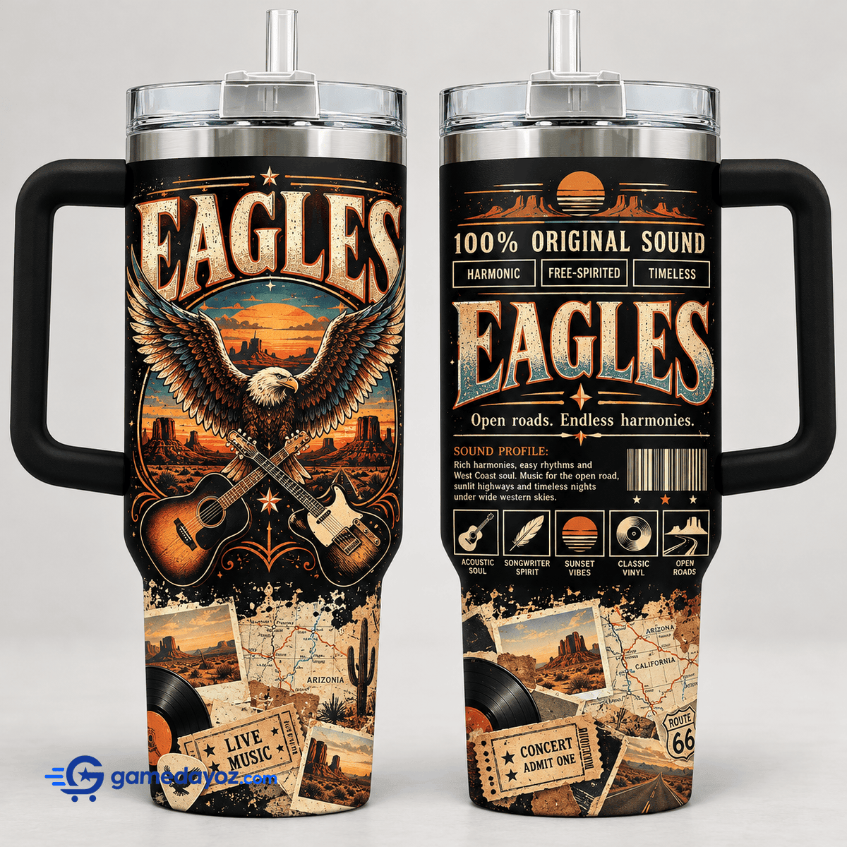 Eagles Stainless Steel Tumbler With Handle for Fans