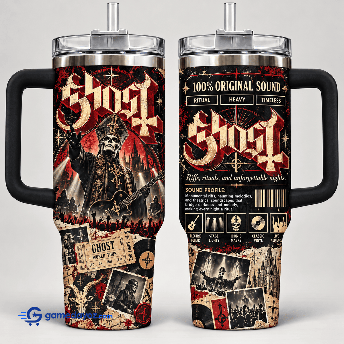 Ghost Stainless Steel Tumbler With Handle for Fans