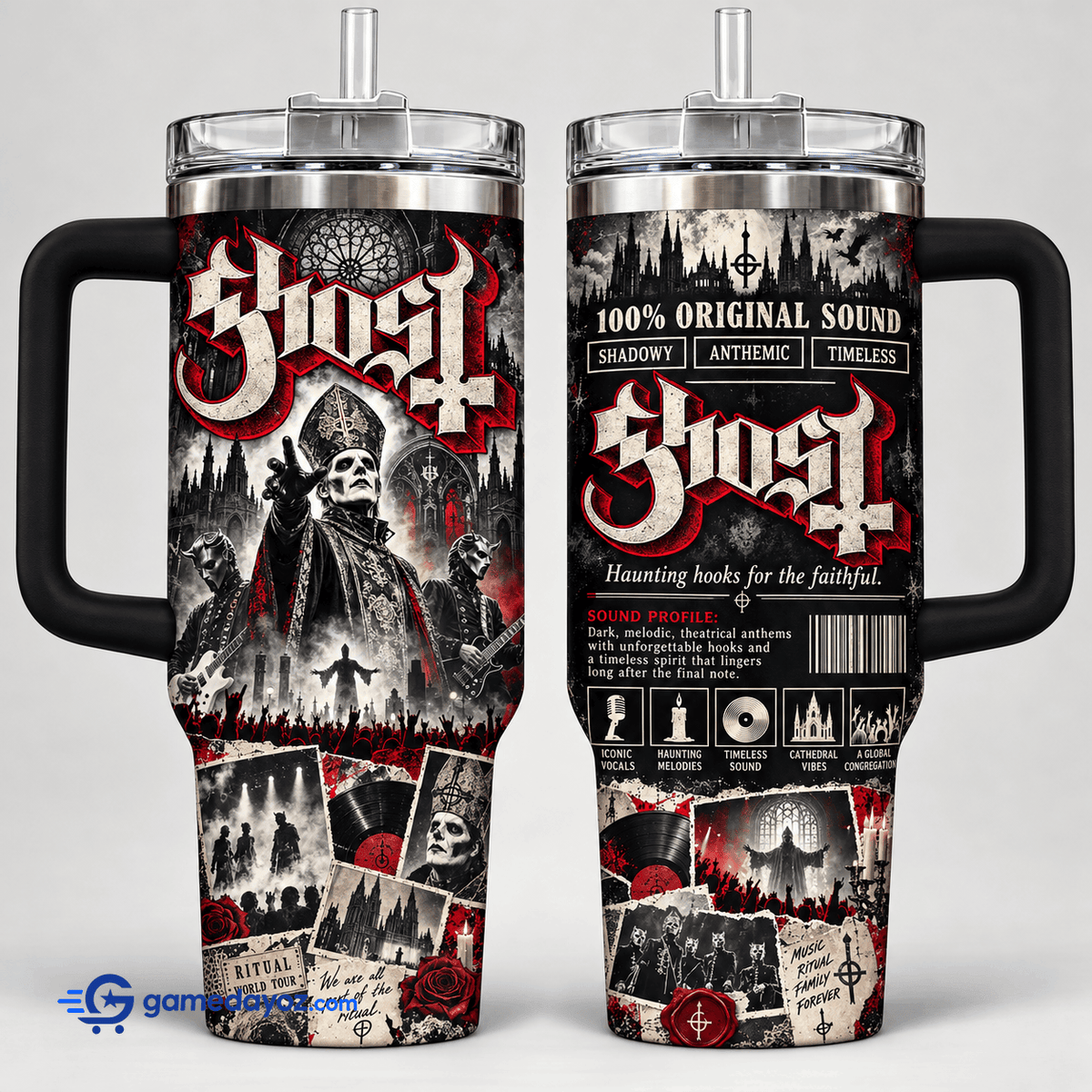 Ghost Stainless Steel Tumbler With Handle for Fans