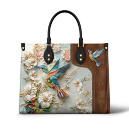 Leather Bag Personalized Wings of Bloom
