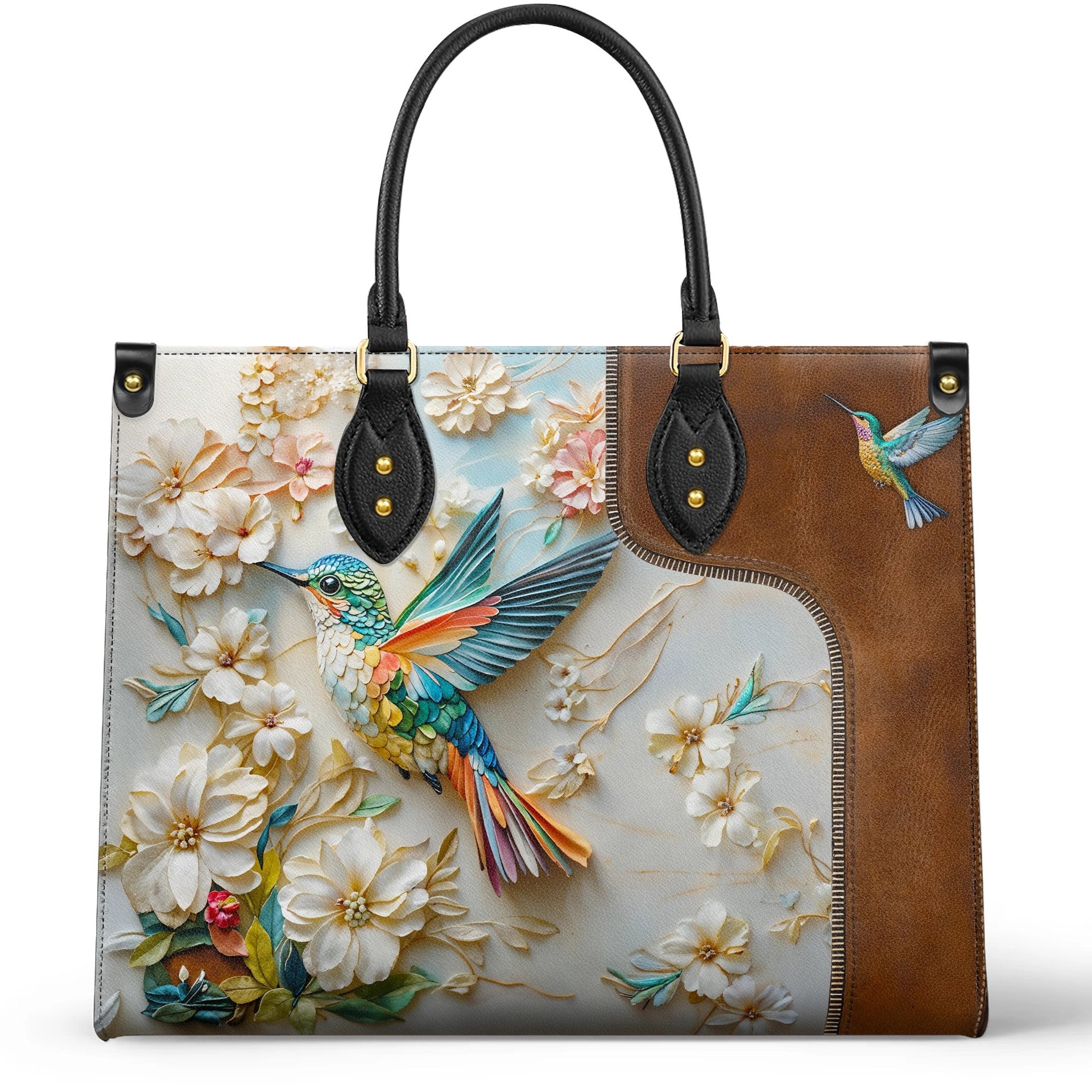 Leather Bag Personalized Wings of Bloom